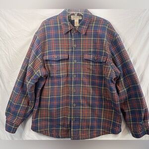 Duluth Trading Co Plaid Flannel Jacket Shirt Lined Men’s Size L Snap Front